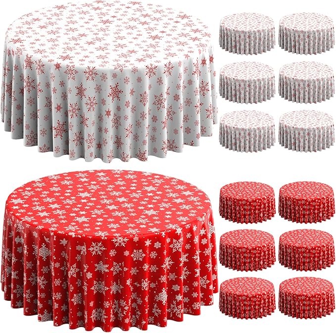 Jectivs 12 Pieces Christmas Snowflake Plastic Party Tablecloth Decorations by JectivsPartyDecorations
