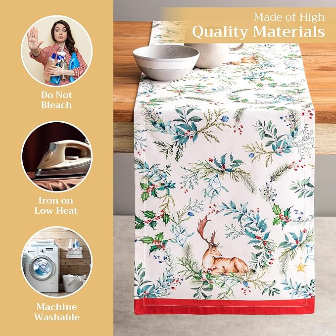 Maison d' Hermine Table Runner 100% Cotton Double Layer Table Runners 108 - Image 3