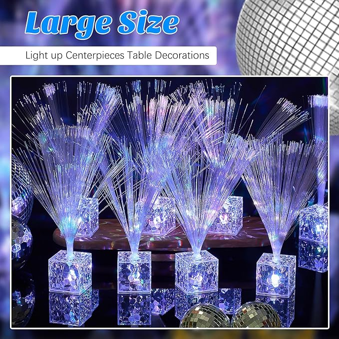 Amylove 8 Pcs Mini Fiber Optic Lamps Bulk Small LED Light up Table Centerpieces - Image 7