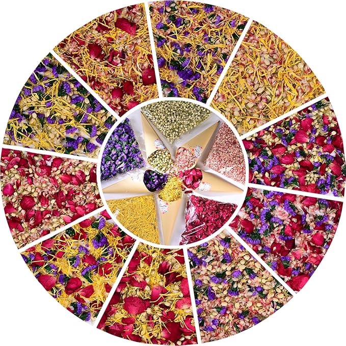 40+ Cups 9.3oz Real Biodegradable Flower Petal Wedding Confetti, 5 QT 5 Kinds by Koceko
