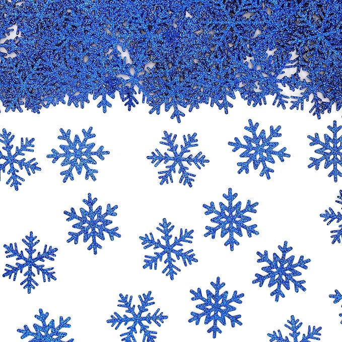 200PC Snowflake Confetti Dark Blue Christmas Confetti Snowflakes Table Scatter by Vofrise