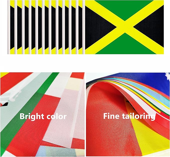 12 Pack Jamaica Desk Flags Set, Jamaican Small Mini Table Office Flags - Image 4
