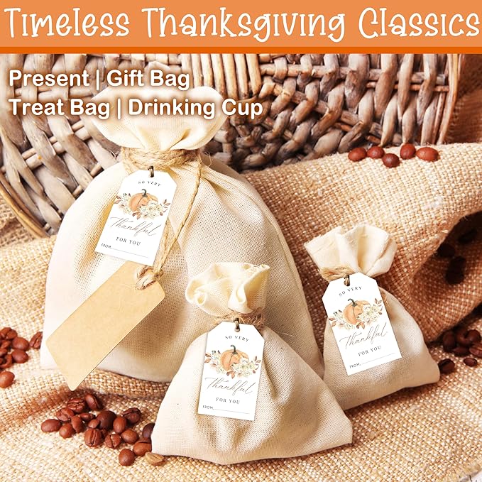 50 Pcs Fall Gift Tags, 2.1"×3.5" Autumn Florals Thank You Gift Tags - Image 4