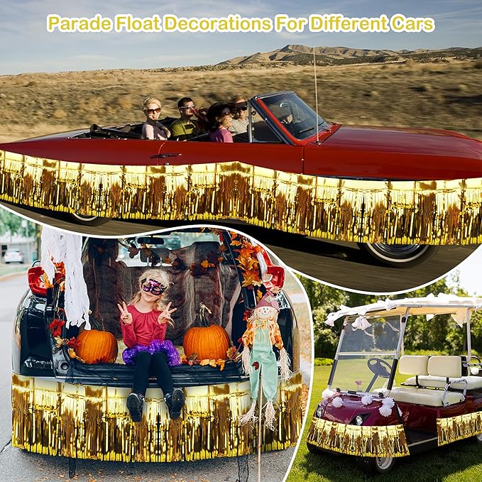 4 Pack Iridescent Float Fringe Curtains, Metallic Foil Fringe Garland Shiny - Image 3