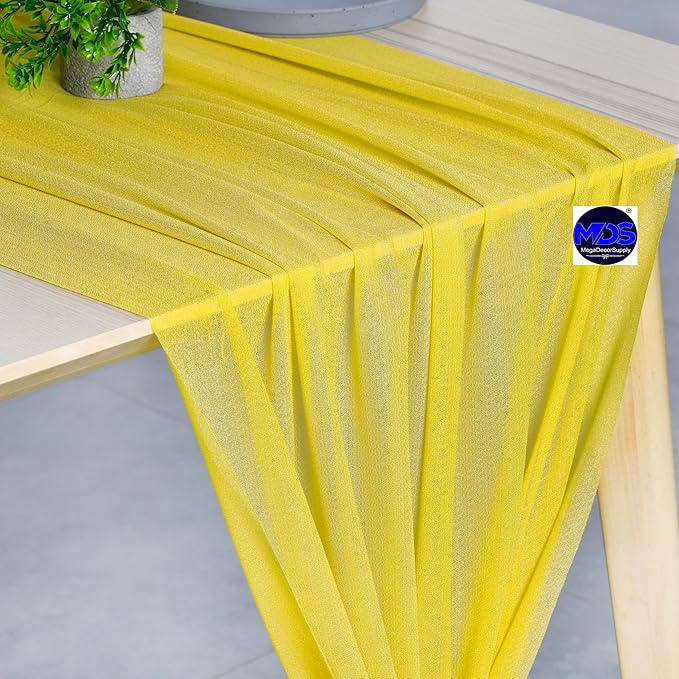 MDS 2 Pack 14ft Chiffon Table Runner 29 x 170 Inches Sheer Wedding Runner - Image 3