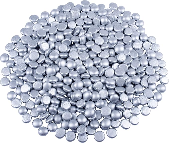 Galashield Flat Glass Marbles for Vases Silver Glass Gems Beads Pebbles Vase by Galashield