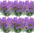 12 Bundles Artificial Flowers Outdoor UV Resistant Fake Plastic Plants Indoor by XEOLIAN