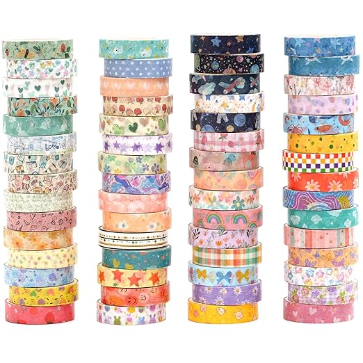 YUBBAEX 60 Rolls Value Washi Tape Pack Retro Arts Masking Tape Basic Patterns by YUBBAEXWashiTapes-MyBulletJournalFriends