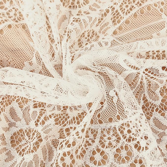 Lace Table Runner 6 Packs Ivory Table Fabric Embroidered Boho Table Runners - Image 4
