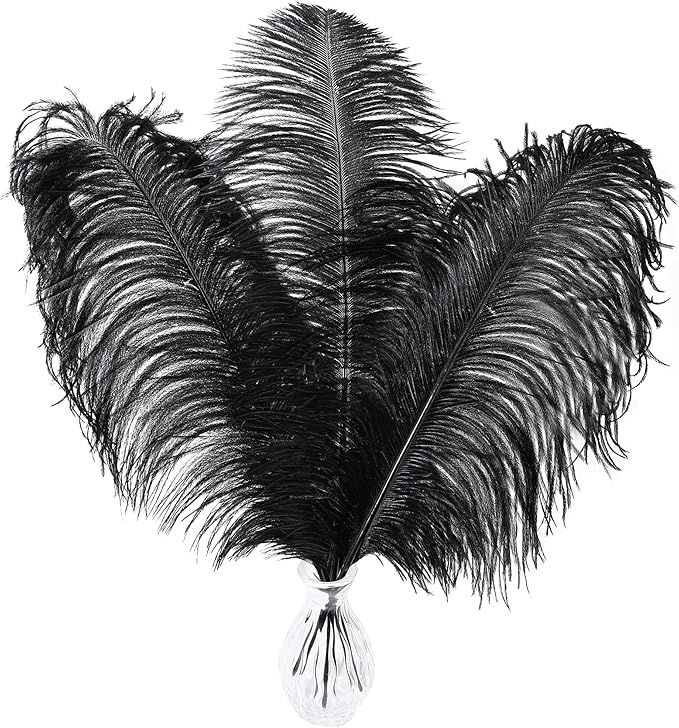 Larryhot Black Ostrich Feathers Bulk by Larryhot