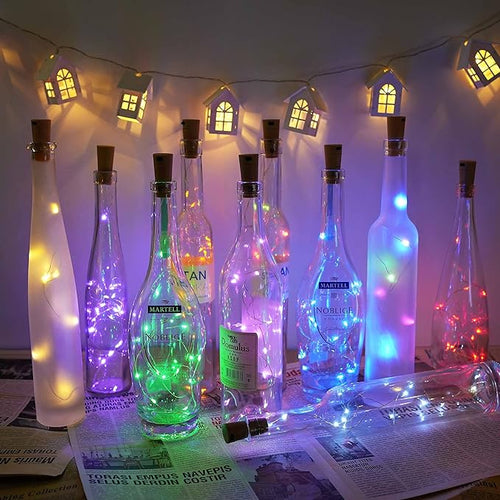 10 Pack Bottle Cork Lights 10 LED Wine Bottle Battery Powered Lights Copper - Image 2