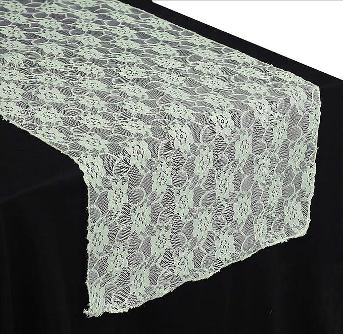 MDS Pack of 15 Wedding 12 x 108 inches Lace Table Runner by MDS