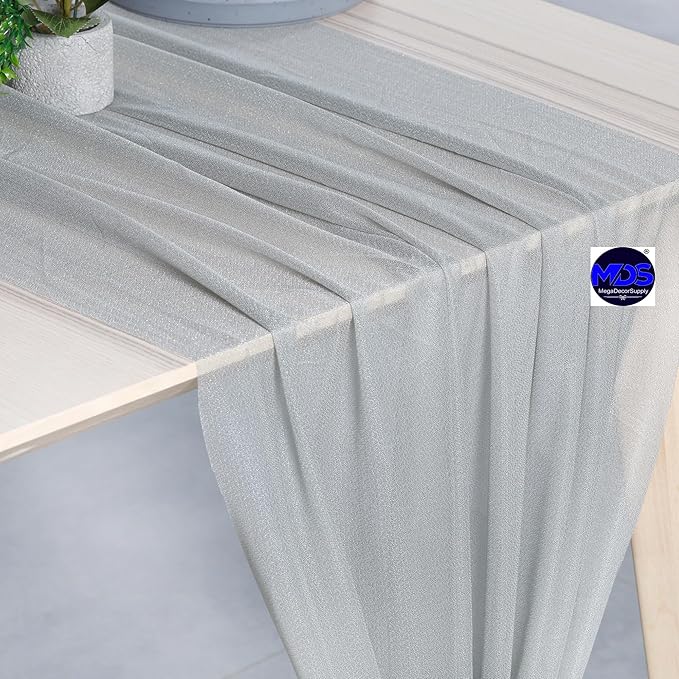 MDS 2 Pack 14ft Chiffon Table Runner 29 x 170 Inches Sheer Wedding Runner - Image 4