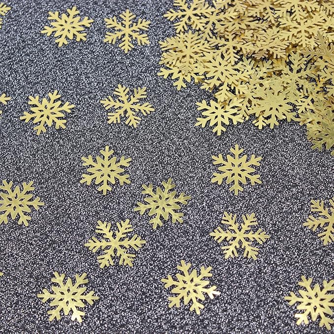 200PC Gold Foil Paper Snowflakes Confetti Christmas Party Table Decorations - Image 6