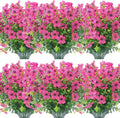 12 Bundles Artificial Flowers Outdoor UV Resistant Fake Plastic Plants Indoor by XEOLIAN