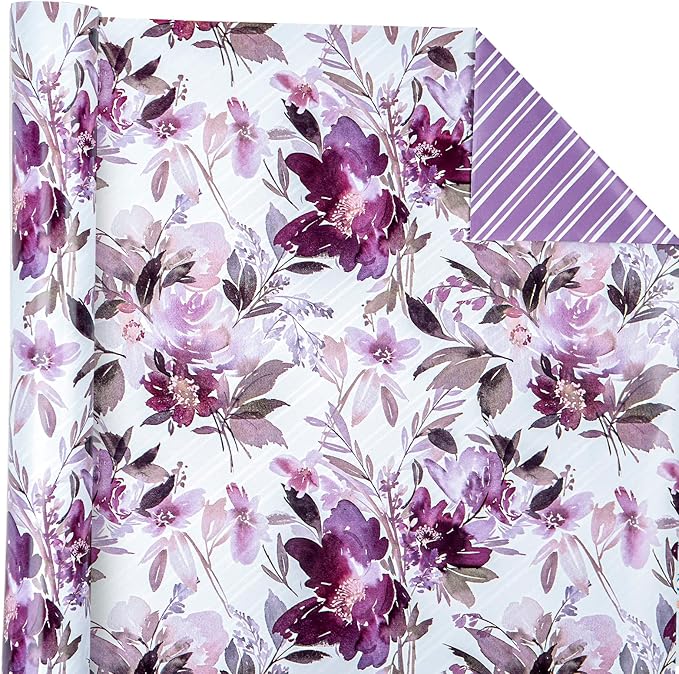 WRAPAHOLIC 30 Inch Jumbo Reversible Floral Wrapping Paper - Image 4