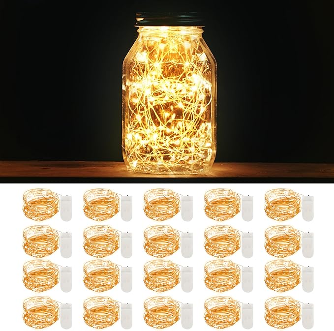 MUMUXI 20 Pack 3.3ft Fairy String Lights Battery Operated, Mini LEDs by MUMUXI