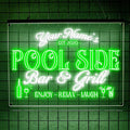 Personalized Pool Side Bar & Grill Neon Sign, Custom LED Name Sign by LULMicaLedSign