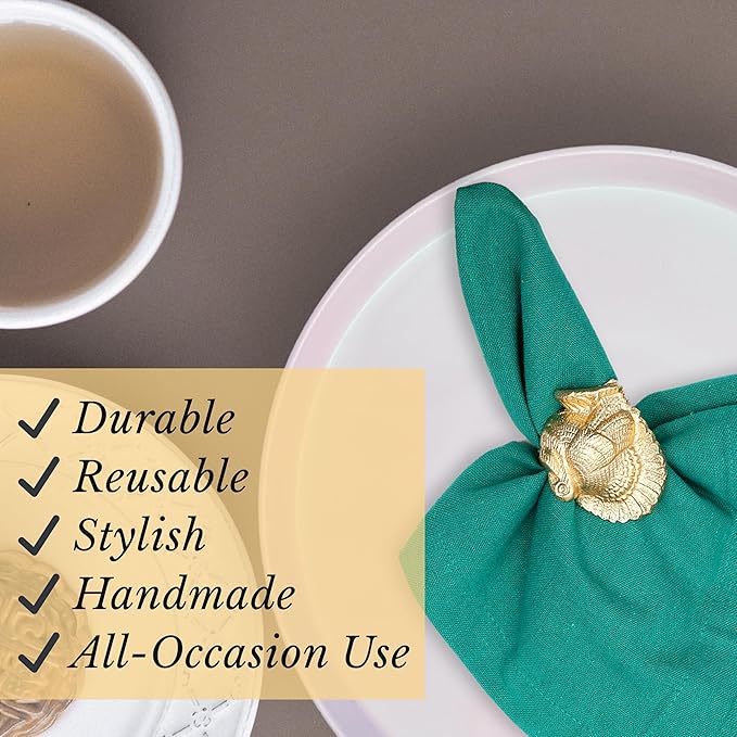Gold Napkin Rings Set of 12 - Image 6