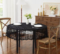 LinenZone Black Round Tablecloth by LinenZone