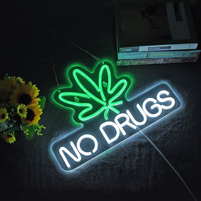 Neon Sign for Wall Decor No Drugs Marijuana Beer Bar Home Art Neon Light LED - Image 4