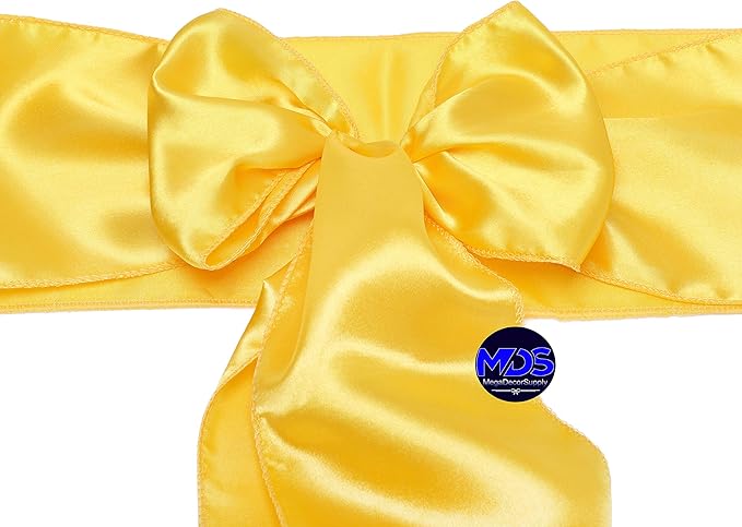 MDS Pack of 50 PCS Satin Chair Sashes Charmeuse Sateen Dining Chair Bows Ribbon - Image 3