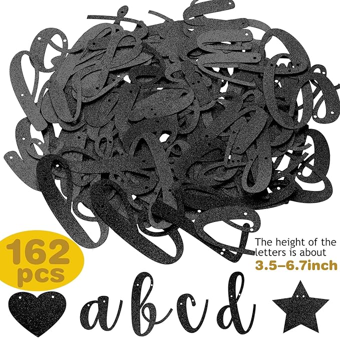 TaoBary 167 Pcs DIY Banner Kit Happy Birthday Glitter Banner Customizable - Image 4