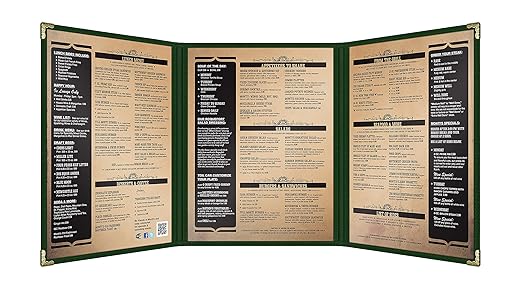 Goodsmart Restaurant Menu Covers – 25 Pack Green 6-View Trifold 8.5" x 11" - Image 2