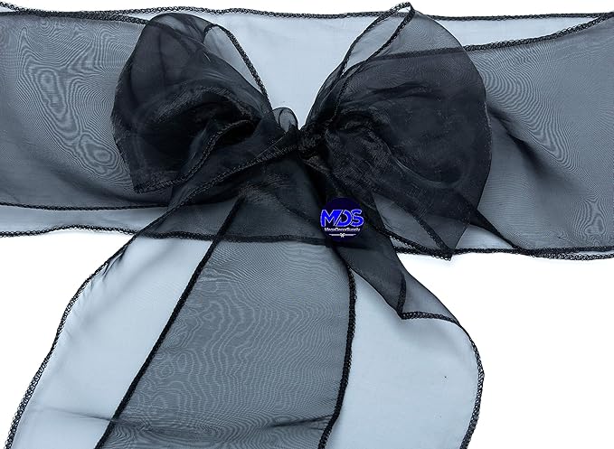 MDS Pack of 300 PCS Organza Chair Sashes Wider Dining Chair Bows Ribbon Tie Back - Image 4