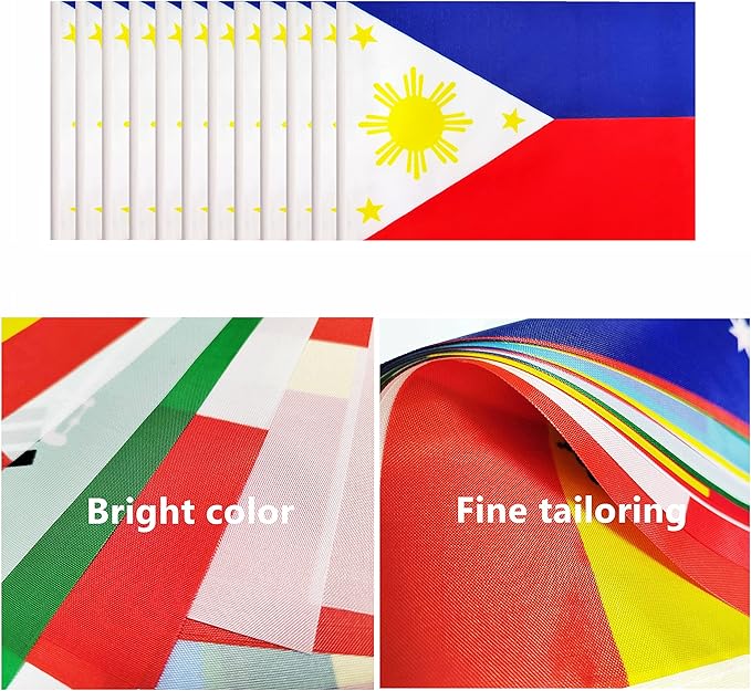12 Pack Philippine Desk Flags Set, Philippine Small Mini Table Office Flags - Image 4