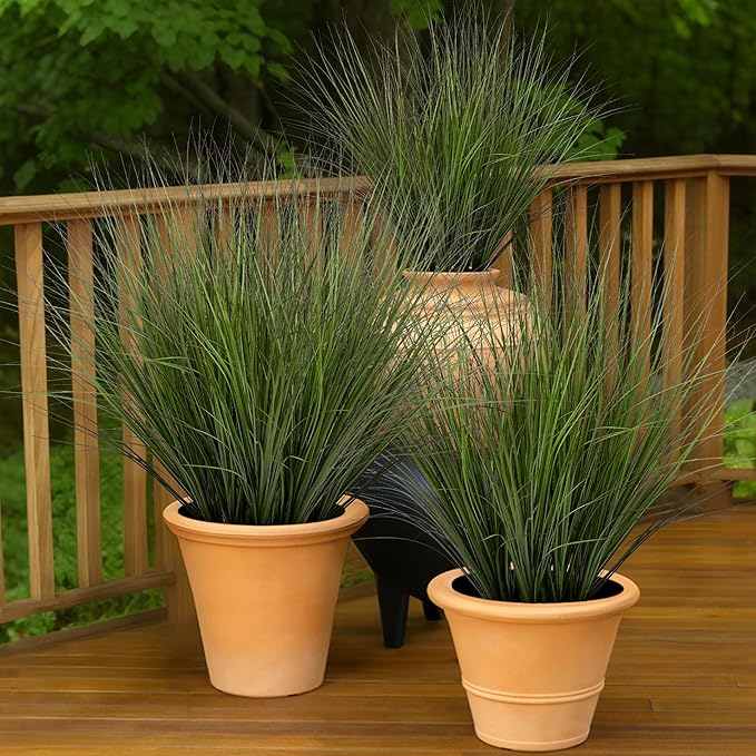 48PCS Fake Plants Artificial Wheat Grass Greenery Plastic Plants Fake Grass by UqueetenLtd
