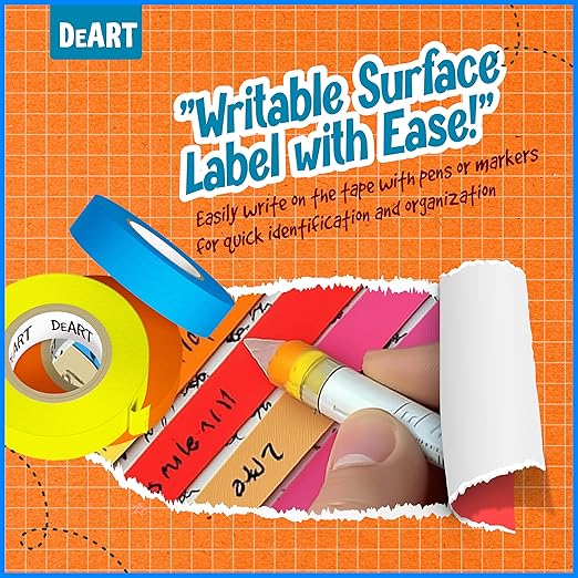 DEART 6Pcs Colored Masking Tape, Extra Long 1008 Feet or 360 Feet x 1 Inch - Image 3