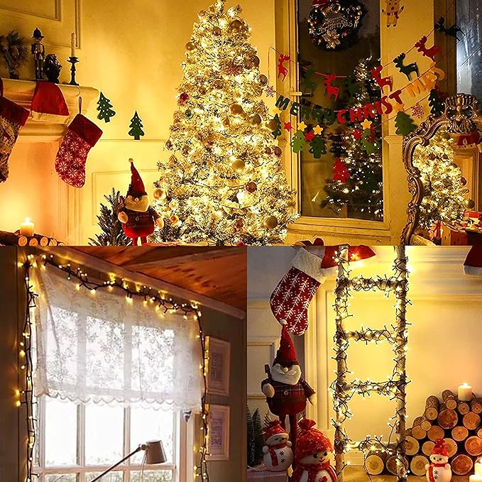 YEGUO 200 LED 66ft Christmas Lights Outdoor Waterproof, Warm White String Light - Image 9