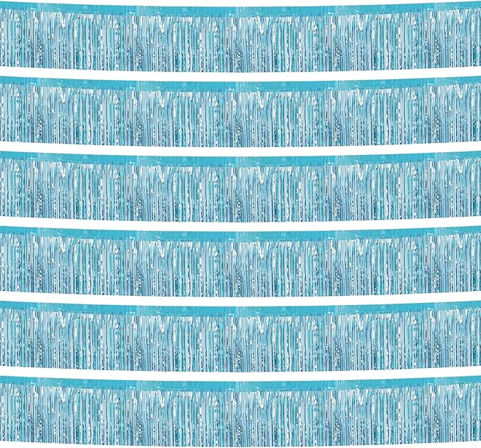 6 Pack 10 Feet Foil Fringe Garland Metallic Tinsel Streamers Banner Wall by Clayghsen