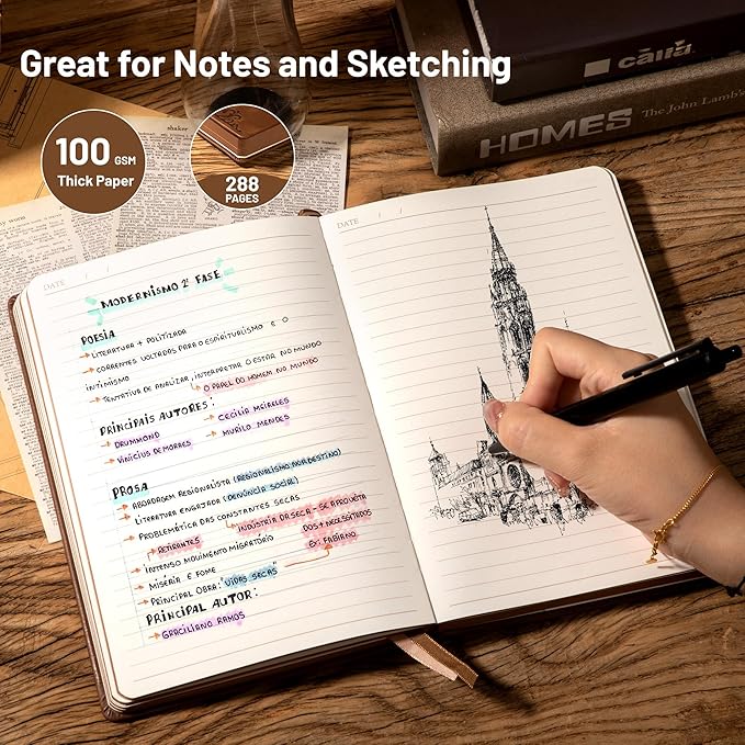CAGIE Compass Leather Notebook Journal - Image 3