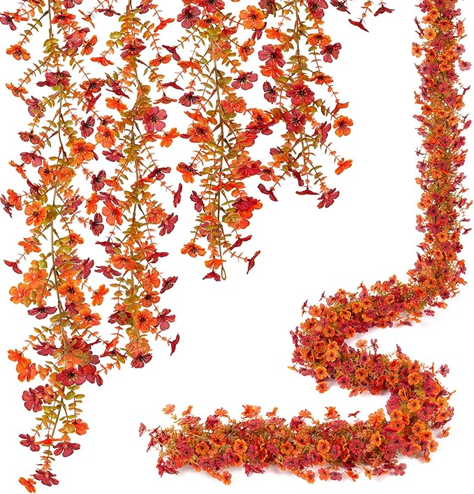 Fall Mums Flowers Artificial Garland by Ammyoo