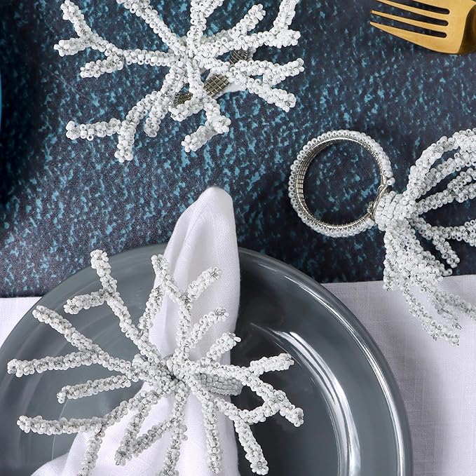 Beaded Napkin Rings Set for Dining Table - Image 9