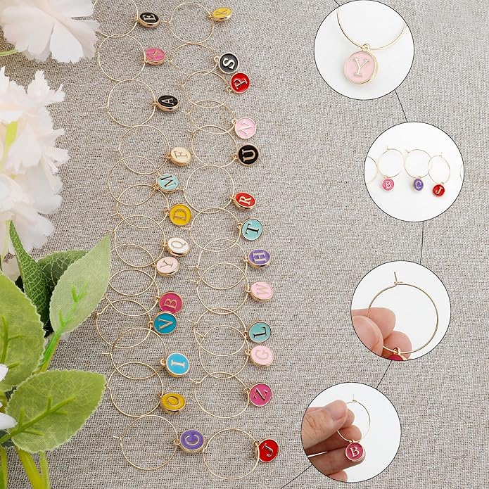Wine Glass Charms Wine Charms for Stem Glasses Glass Markers Identifiers Tags - Image 4