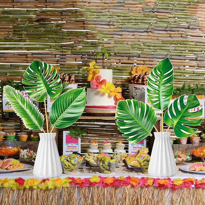 14pcs Palm Leaf Centerpiece Sticks Tropical Party Decorations - Image 6