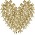 50pcs 3-1/2" White Gold Bows by Micomon