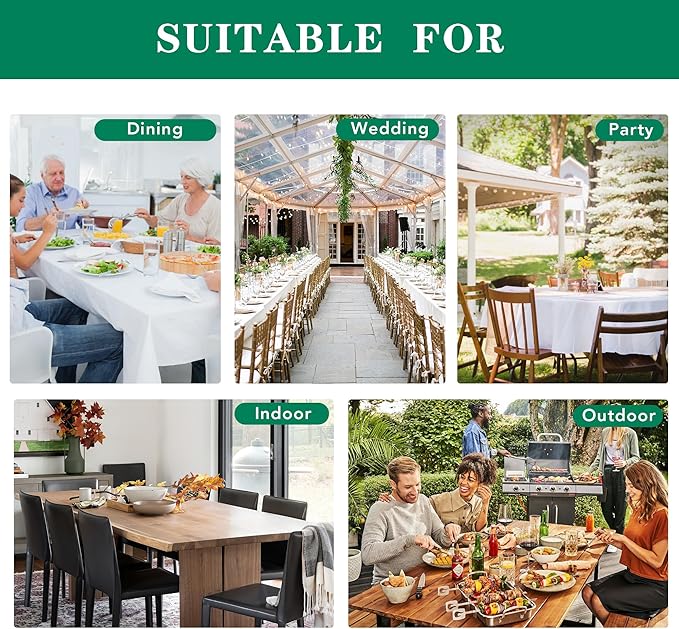 Biscaynebay Textured Fabric Square Tablecloths 90x90 Inches, Wedding and - Image 9
