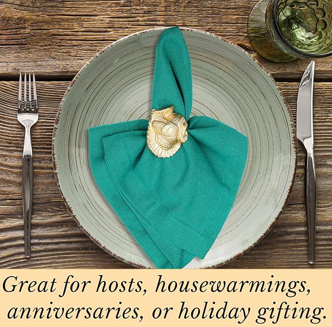 Gold Napkin Rings Set of 12 - Image 8