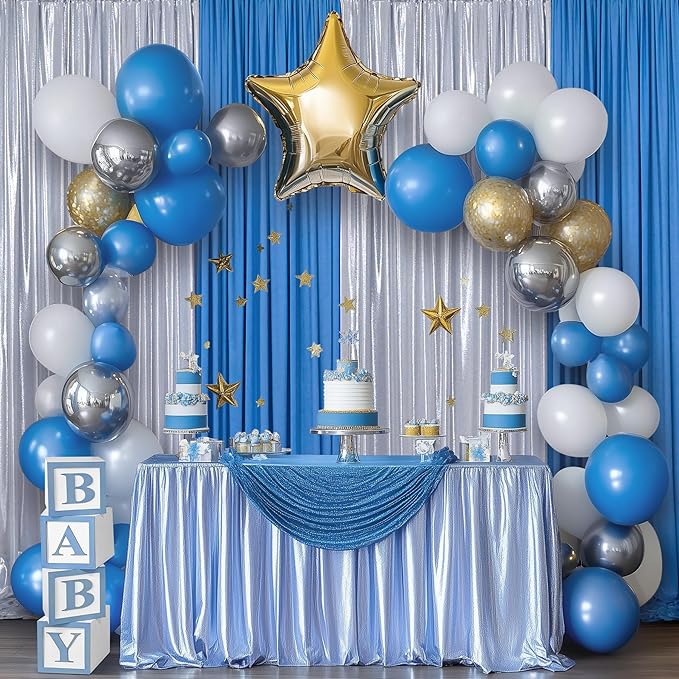 Outpain Thick 20 ft x 10 ft Silver Sequin Backdrop Curtain - Image 3