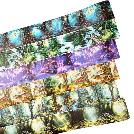 Forest-Themed Seamless Washi Tape Scrapbook Kit – 6 Rolls by Auriicleaf