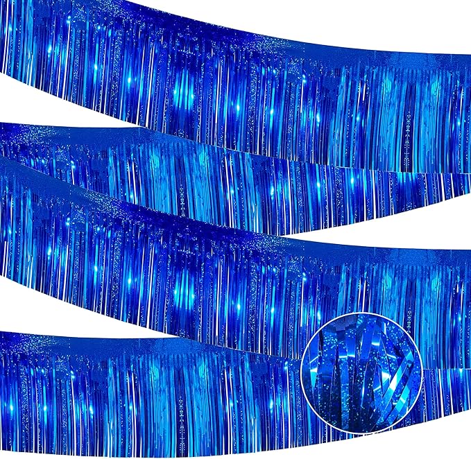 4 Pack 10 Feet Glitter Royal Blue Parade Float Decorations by ILHSTY
