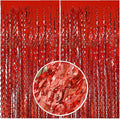 Red Streamers Tinsel Foil Fringe Curtains Wavy by BOMSI