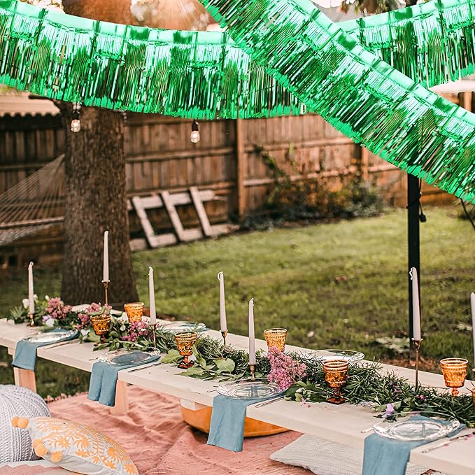4 Pack Float Fringe Curtains, Metallic Foil Fringe Garland Shiny Tassel Foil - Image 6