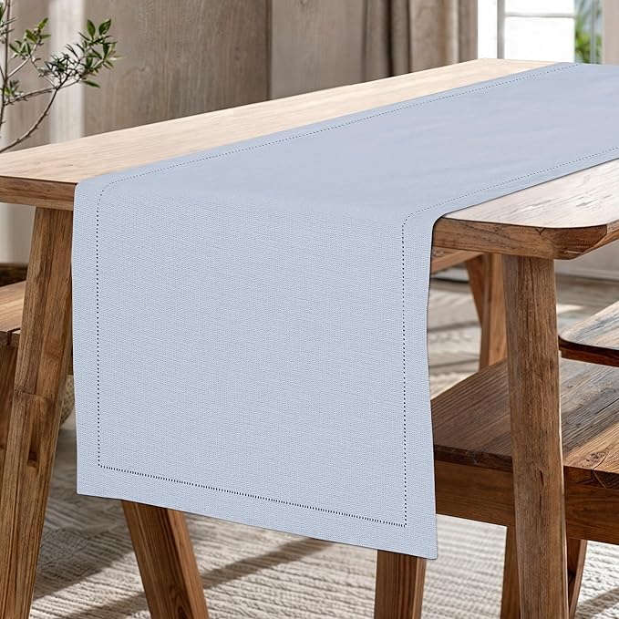 Ruvanti Linen Table Runner 108 Inches, Classic Hemstitch, Non-Slipping - Image 9