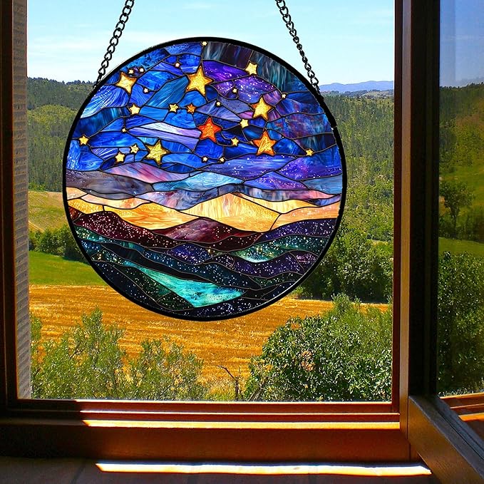 Stained Glass Window Hanging, Men Mom 9.8 in - Image 3