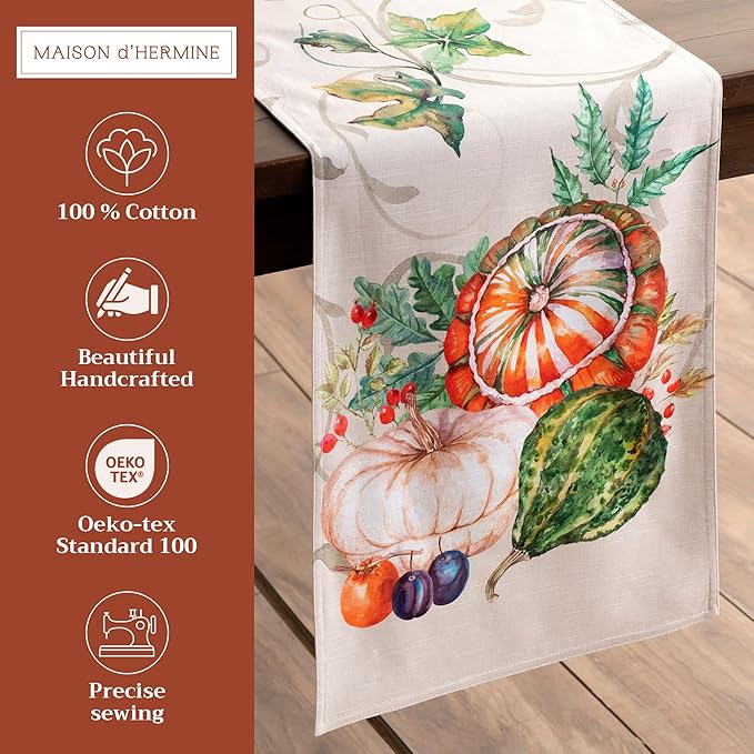 Maison d' Hermine Table Runner 100% Cotton Double Layer Table Runners 108 - Image 2